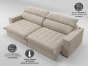 Ver imagem 3 de Sofá com Molas Ensacadas Retrátil e Reclinável Strike 2,40m Veludocristal com Carregador Usb -