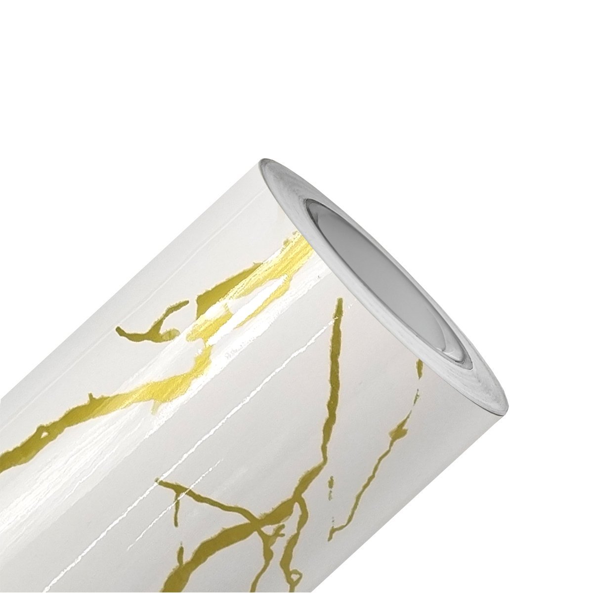 Papel de Parede Mármore Alba Imperial Branco Dourado Vinil Adesivo Impermeável Pia Box Mesa Banheiro