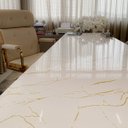 Ver imagem 2 de Papel de Parede Mármore Alba Imperial Branco Dourado Vinil Adesivo Impermeável Pia Box Mesa Banheiro