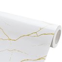 Ver imagem 3 de Papel de Parede Mármore Alba Imperial Branco Dourado Vinil Adesivo Impermeável Pia Box Mesa Banheiro