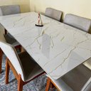 Ver imagem 5 de Papel de Parede Mármore Alba Imperial Branco Dourado Vinil Adesivo Impermeável Pia Box Mesa Banheiro