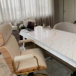 Papel de Parede Mármore Alba Imperial Branco Dourado Vinil Adesivo Impermeável Pia Box Mesa Banheiro - 4