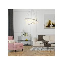 Lustre Led Moderno Pendente Anéis Led 89w 3 Arcos Prata Brinovar - 4