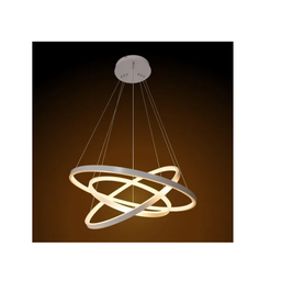 Lustre Led Moderno Pendente Anéis Led 89w 3 Arcos Prata Brinovar - 5