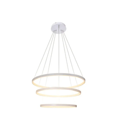 Lustre Led Moderno Pendente Anéis Led 89w 3 Arcos Prata Brinovar - 2