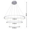 Lustre Led Moderno Pendente Anéis Led 89w 3 Arcos Prata Brinovar - 6