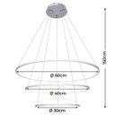 Ver imagem 6 de Lustre Led Moderno Pendente Anéis Led 89w 3 Arcos Prata Brinovar