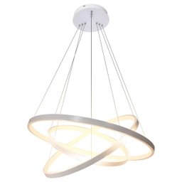 Lustre Led Moderno Pendente Anéis Led 89w 3 Arcos Prata Brinovar - 1