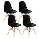 Ver imagem 2 de Kit c/ 4 Cadeiras Charles Eames Wood DKR Eiffel Pretas