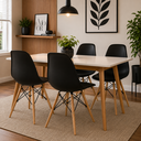 Ver imagem 1 de Kit c/ 4 Cadeiras Charles Eames Wood DKR Eiffel Pretas