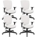 Ver imagem 1 de Kit 04 Cadeiras de Escritório Diretor Office Giratória Preto Alta Flexi P03 Vinil branco - lyam