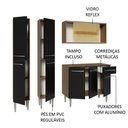 Ver imagem 5 de Armário de Cozinha Compacta 169cm Rustic/Preto Emilly Madesa 09