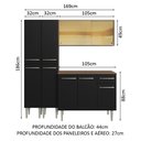 Ver imagem 4 de Armário de Cozinha Compacta 169cm Rustic/Preto Emilly Madesa 09