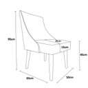 Ver imagem 4 de Cadeira De Jantar Bela com Tachas Suede Azul Turquesa - Dominic Decor