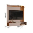 Ver imagem 4 de Painel Ripado para Tv 65 Polegadas Suspenso Home Vegas Grigio e Canela