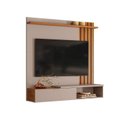 Ver imagem 3 de Painel Ripado para Tv 65 Polegadas Suspenso Home Vegas Grigio e Canela