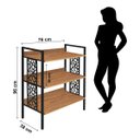 Ver imagem 4 de Estante Baixa 76CMX96CM 3 Prateleiras Beta Preto/Fosco/Amendoa