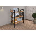 Ver imagem 1 de Estante Baixa 76CMX96CM 3 Prateleiras Beta Preto/Fosco/Amendoa