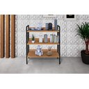 Ver imagem 6 de Estante Baixa 76CMX96CM 3 Prateleiras Beta Preto/Fosco/Amendoa