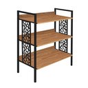 Ver imagem 3 de Estante Baixa 76CMX96CM 3 Prateleiras Beta Preto/Fosco/Amendoa