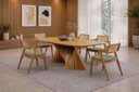 Ver imagem 1 de Sala de Jantar Maciça 6 Cadeiras 1,60x80 Opala Sala Nobre