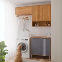 Ver imagem 1 de Armários Multiuso para Área de Serviço 3 Peças com 5 Portas Divina Marrom/Cinamomo/Titânio