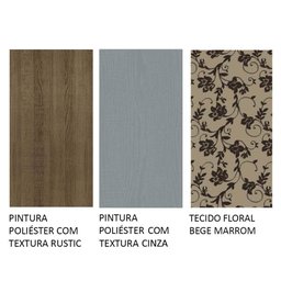 Conjunto Sala de Jantar Mesa Tampo de Madeira 4 Cadeiras Rustic/cinza/bege Marrom Samara Madesa - 10