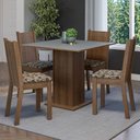 Ver imagem 1 de Conjunto Sala de Jantar Mesa Tampo de Madeira 4 Cadeiras Rustic/cinza/bege Marrom Samara Madesa