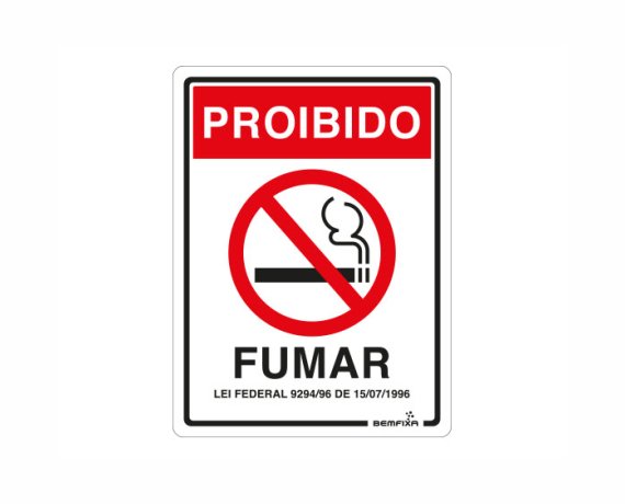 Placa Proibido Fumar 15 x 20cm - BEMFIXA
