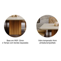 Conjunto Sala de Jantar Mesa Ana 130x130 cm e 8 Cadeiras Paola Cimol Nature/Off White/Joli - 4