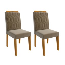 Conjunto Sala de Jantar Mesa Ana 130x130 cm e 8 Cadeiras Paola Cimol Nature/Off White/Joli - 3