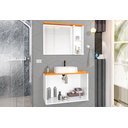 Ver imagem 4 de Conjunto para Banheiro Gabinete Suspenso com Cuba e Espelheira Madri Branco com Nature - Rede Móveis