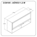 Ver imagem 4 de Armário Aéreo 1 Porta Basculante com Nicho Gaia  Móveis