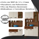 Ver imagem 3 de Kit Armario Cozinha 6 Portas 196GD Nogueira Off White Ripado KTP