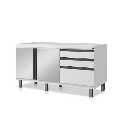 Gabinete Cozinha Mdf 1,44m Elegance com 6 Pés Pré-montado:branco