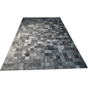 Tapete de couro cinza tingido 2,00x3,00 sem borda pç 10x10cm