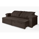 Ver imagem 3 de Sofá Retrátil e Reclinável 2,50m Canadá Estilo Estofados - Suede Veludo Cor "marrom"