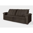 Ver imagem 2 de Sofá Retrátil e Reclinável 2,50m Canadá Estilo Estofados - Suede Veludo Cor "marrom"