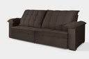 Ver imagem 2 de Sofá Retrátil e Reclinável 2,50m Canadá Estilo Estofados - Suede Veludo Cor "marrom"