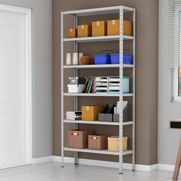 Estante de Aço 6 Prateleiras 60cm – Organizador para Casa, Escritório ou Depósito - Cinza - 5
