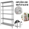 Estante de Aço 6 Prateleiras 60cm – Organizador para Casa, Escritório ou Depósito - Cinza - 6