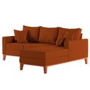 Ver imagem 3 de Sofá 3 Lugares Beny com Chaise Direito Suede Terracota