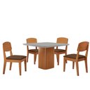 Ver imagem 2 de Mesa de Jantar Eloise 90cm Tampo Mdf Vidro com 4 Cadeiras Copper Moderna Mobília