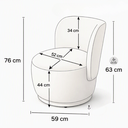 Ver imagem 5 de Kit 2 Poltronas Orgânica Lia Giratória Boucle Redonda Luxo Moderna Penteadeira Sala Espera Recepção: