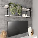 Ver imagem 1 de Prateleira Industrial Sala Estar Estante Nicho Parede Mdf Suspensa Pratileira Ferro Branco Off White
