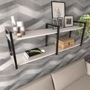 Ver imagem 3 de Prateleira Industrial Sala Estar Estante Nicho Parede Mdf Suspensa Pratileira Ferro Branco Off White
