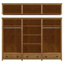 Ver imagem 3 de Guarda Roupa Casal 12 Portas com Espelho e Maleiro Mazzaro F06 Freijó - Lyam Decor