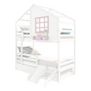 Ver imagem 6 de Treliche Casinha com Janela com Escada- Escorregador e Grade de Proteção Madeira Branco- Rosa