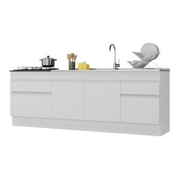 Kit 2 Balcões com Rodapé Gabinete Pia 150 cm e Cooktop 70 cm Veneza Multimóveis MP2108.891 - 3