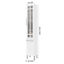 Ver imagem 3 de Paneleiro Simples Modulado com Vidro Fidelitá Viena 35cm 2 Portas